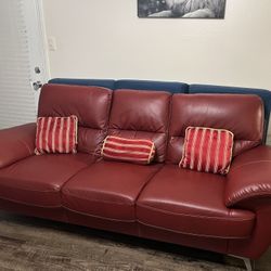 Faux Leather Sofa