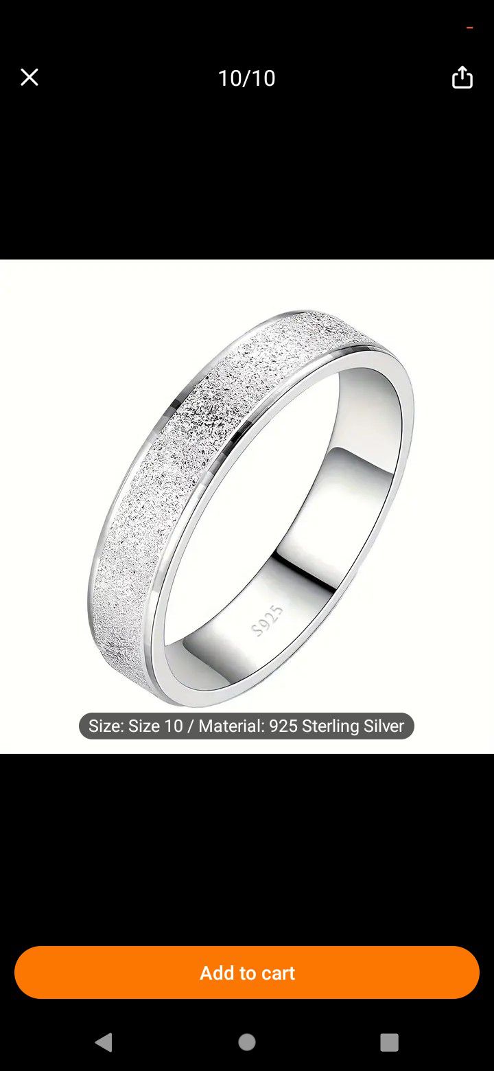 Men Frost Sterling Silver Ring Size 7,8,9,10new
