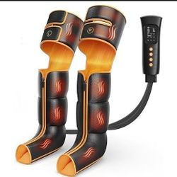 Leg Massager with Heat and Compression, Foot and Full Leg Massager for Circulation and Pain Relief, Sequential Compression Boots with 6 Modes, 6 Inten