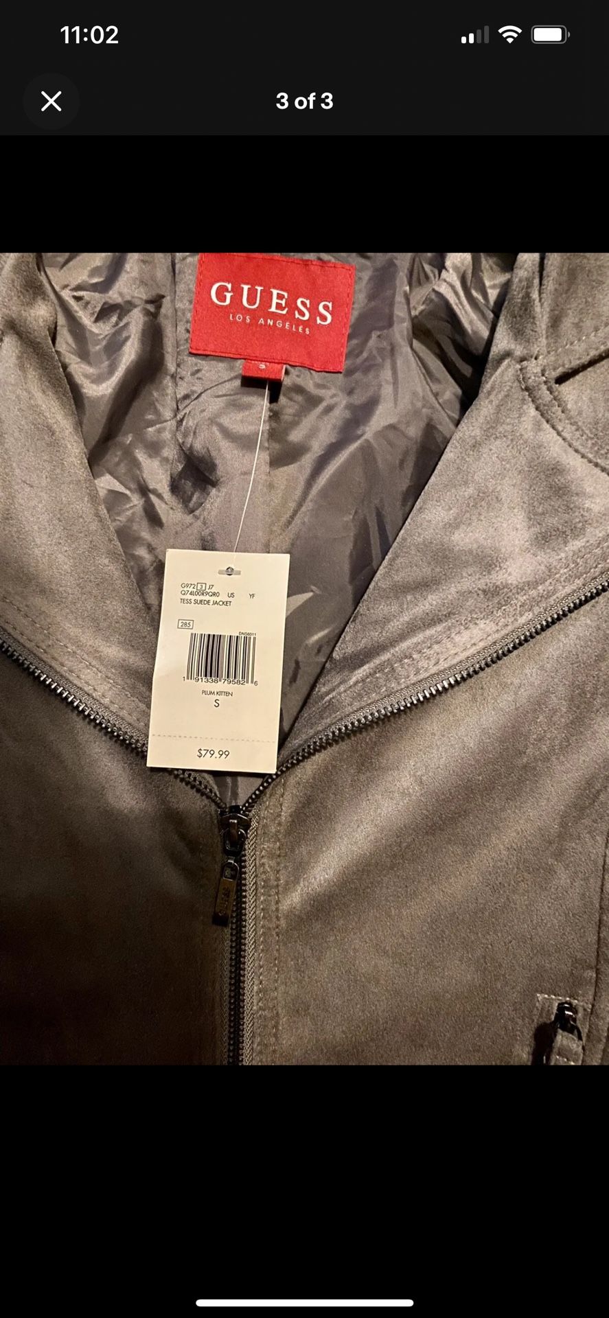 Guess Tess Suede Jacket Plum Kitten Color In Small, New With Tags.  Shoes