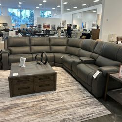 Brand New Ashley Elegant Genuine Leather Sectional Set 