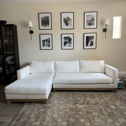 White Pottery Barn Jake Sectional Sofa
