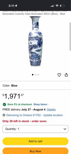 Jingdezhen blue and white ceramic floor vase