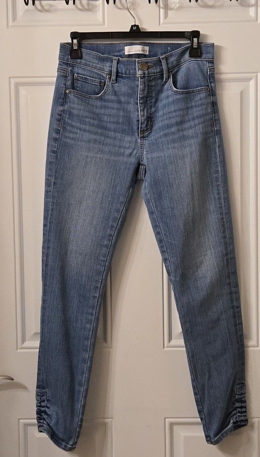 Loft Skinny Leg  Ruched Jeans (Like New)