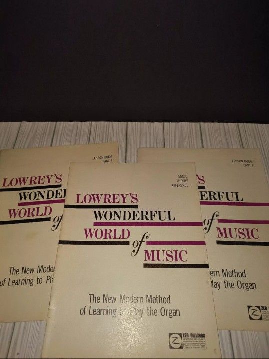 Lowrey’s Wonderful World Of Music The New Modern Method 3 Vintage Books Set 1969