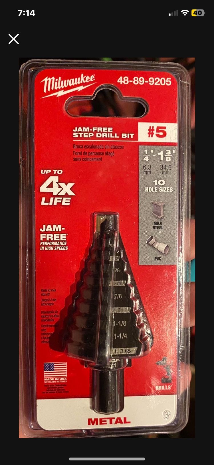 New Milwaukee Step Bit