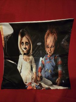 17" By 17" Chucky And Tiffany Pillow Case