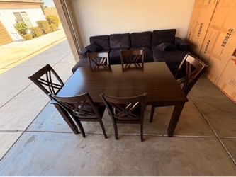 New! 📦 Brown Dining Table Set- Table & 6 Chairs