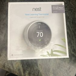 Google Nest Learning Thermostat (3rd Generation) in Stainless Steel Brand New In Box