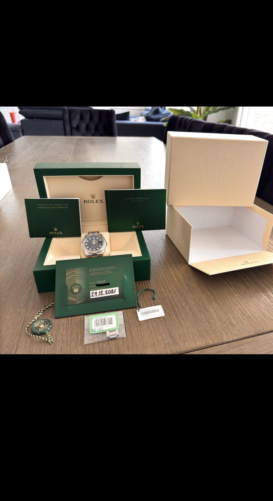 2021 Rolex Datejust 41 | Blue Dial | Fluted Bezel | Jubilee | Full Set | Ref. 126334