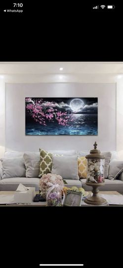 Framed Wall Art Plum Blossom Moon Ocean Art Prints Thumbnail