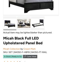 Full Side Bed With LED LIGHTS 