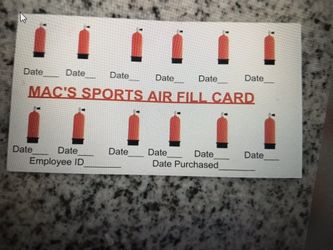 Scuba Air Card