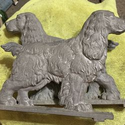 2-Cast Aluminum Cocker Spaniel Dog Gate Chain Link Fence Topper 