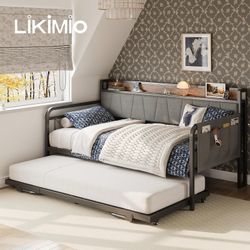 King/Twin Daybed Frame + Power Outlets - Aventura Pickup - Like New