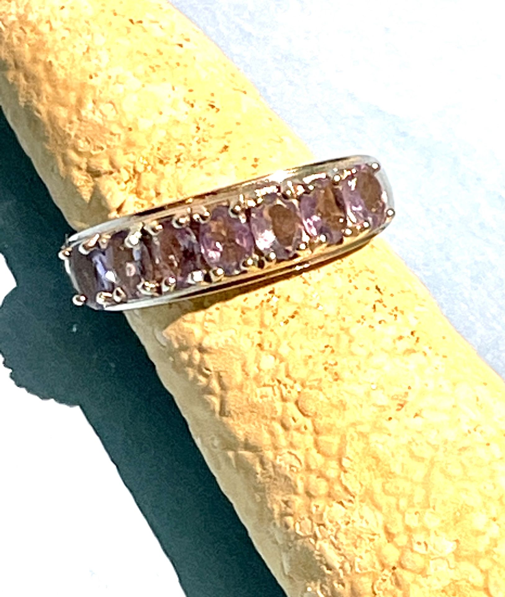 10k White Gold Amethyst Ring Sz 7.25