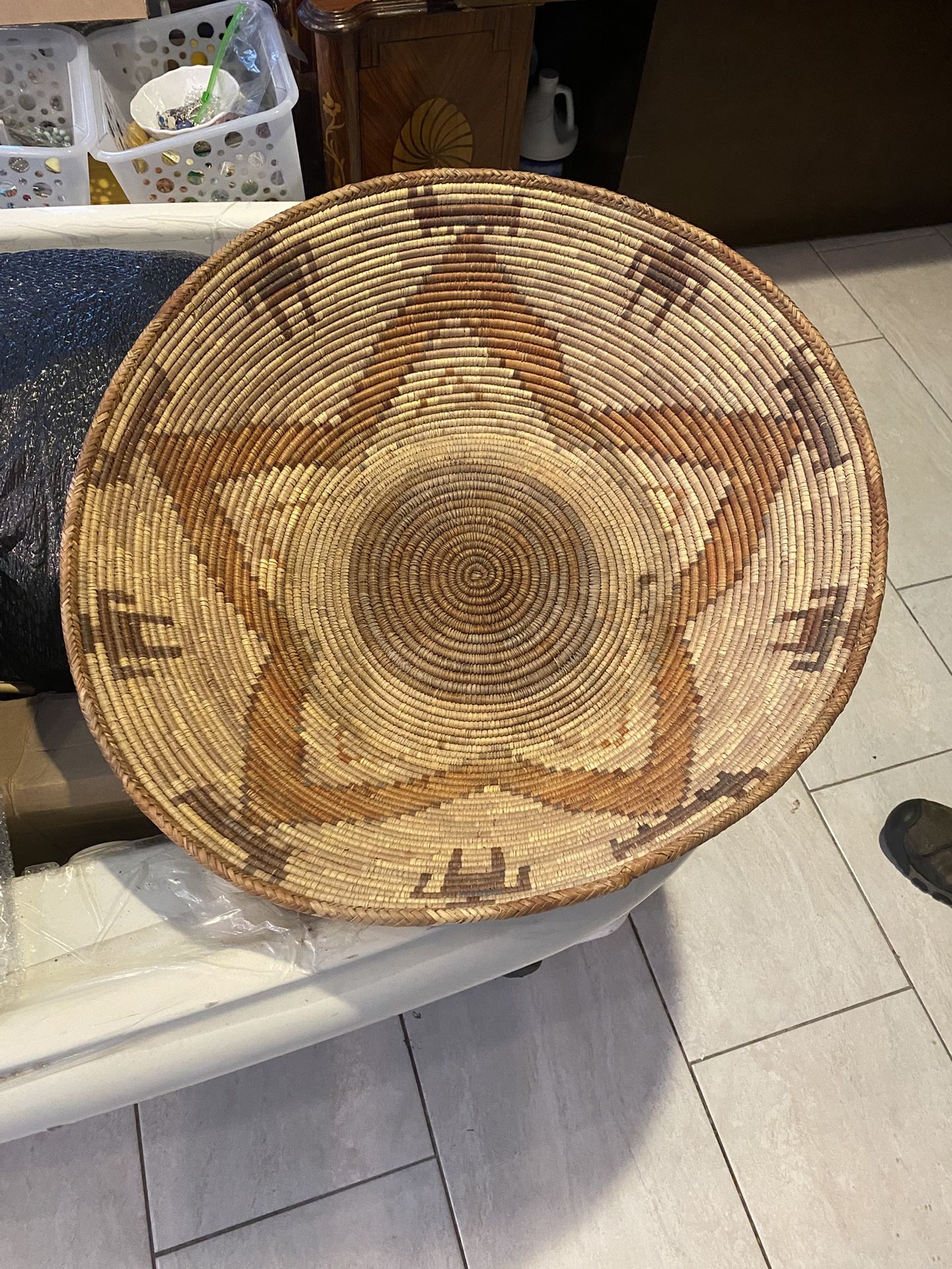 Large Southwestern American Native Woven Basket