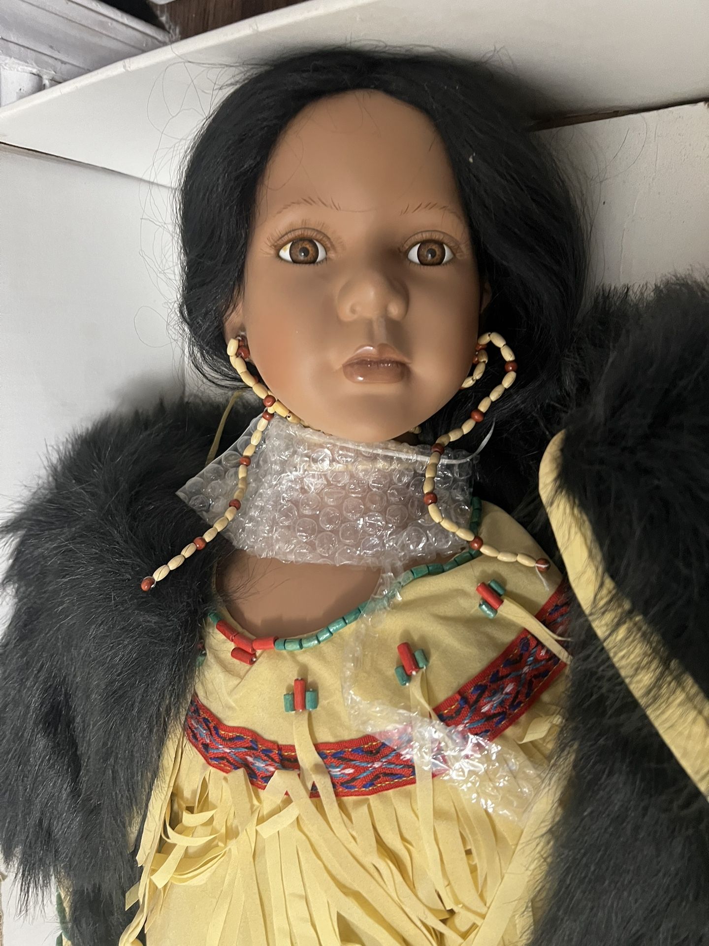 3foot Native American Porcelain Doll Collectible 