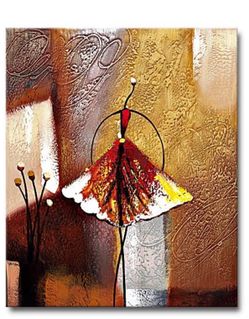 Wieco Art Ballet Dancers 2 Piece Modern Decorative Artwork 100% Hand Painted Contemporary Abstract Oil Paintings on Canvas Wall Art Ready to Hang for