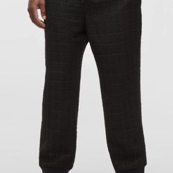 Mode of One Men's Regular-Fit Tapered-Leg Tweed Jogger Pants Black size : S, M, L , XL , XXL