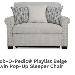 Bob-O-Pedic® Playlist Beige Twin Pop-Up Sleeper Chair 