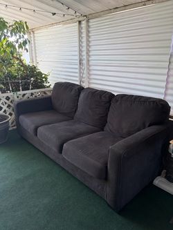 Dark Gray 3-Seat Fabric Sofa