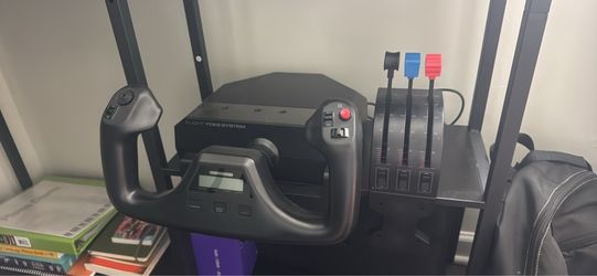 Logitech Flight Yoke Simulator and Cessna 172  cockpit poster