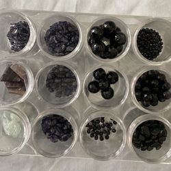 Jewelry Making Semi-precious Stone Beads Onyx, Tanzanite, Other Assorted Sizes in Plastic Storage