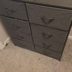 Tall Fabric Dresser – 8 Drawers, Black/Grey – Great for Bedroom or Closet Storage!