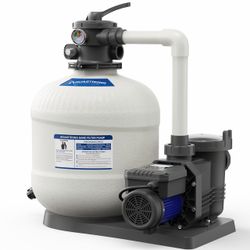 AQUASTRONG 20in Sand Filter Pump for Above Ground Pool with Timer, 2 HP Variable Speed Pool Pump, 1 RPM, 36 GPH, 220V, 6-Way Valve Poo