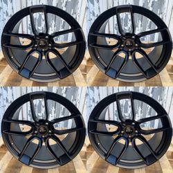 20 INCH SQUARED SET DODGE SRT HELLCAT STYLE WHEELS RIMS 20X9.5 +18 (5X115) CB: 71.5