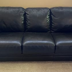 Leather Couch And Armchair 