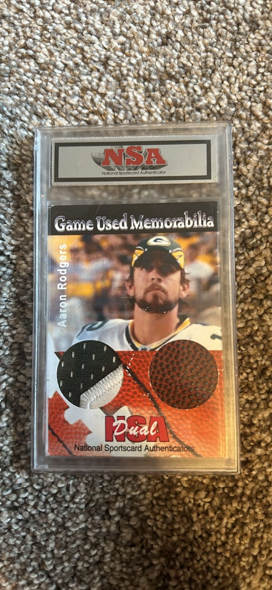 Aaron Rodgers Game Used Memorabilia Football Card