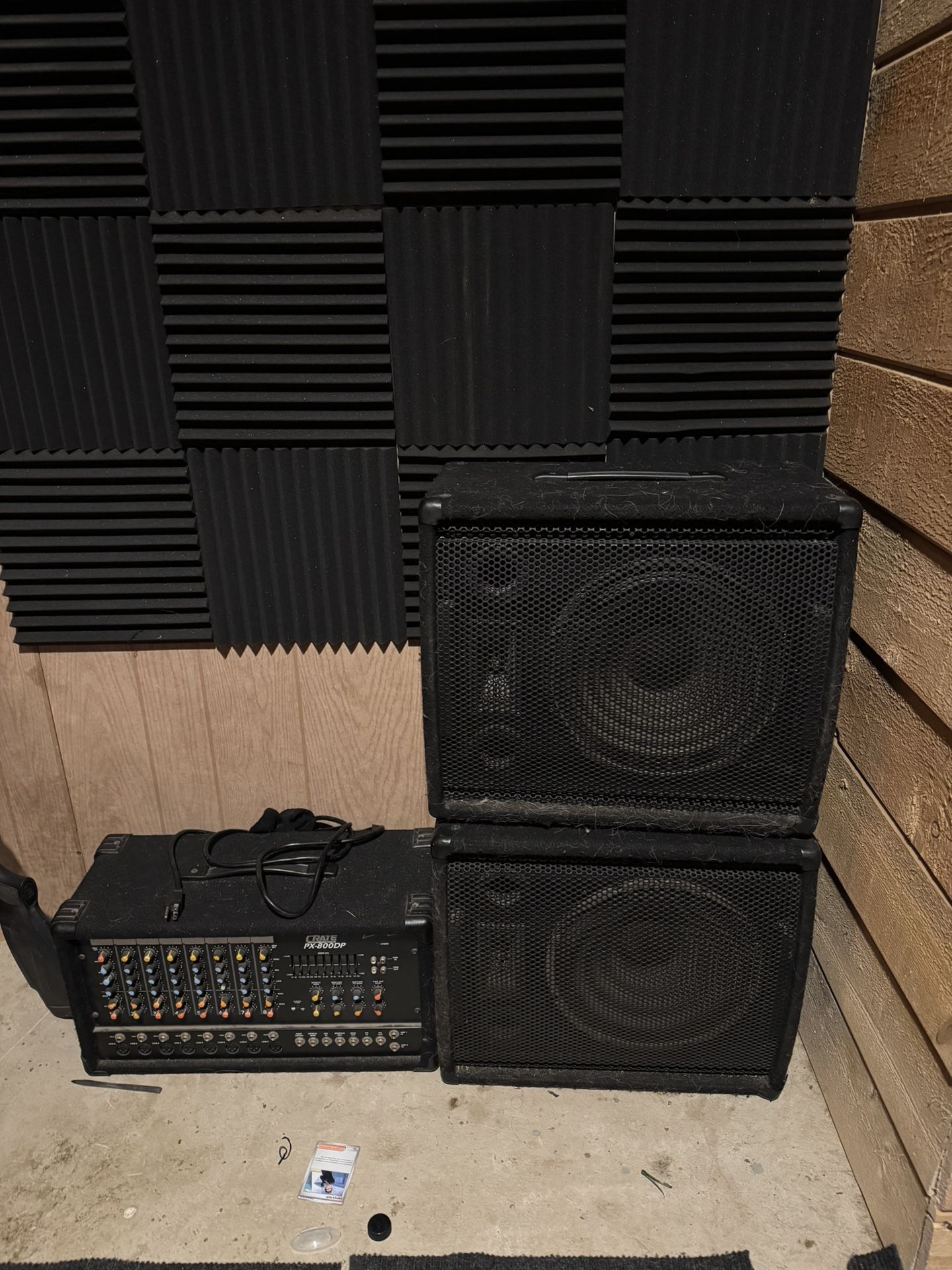 Speakers with amp and microphone