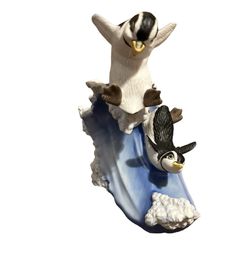 Hand Painted Porcelain Penguins By Franklin Mint Whoosh!