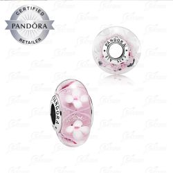 Pandora Pink Field of Flowers Murano Glass Charm