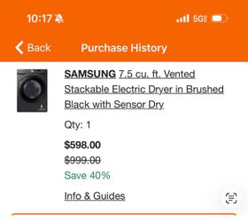 Brand samsung new electric washer and electricdryer set from home depot