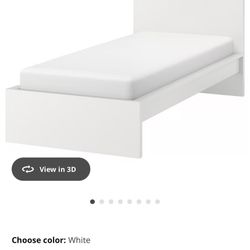 IKEA MALM Twin Bed Frame (White) + Twin Mattress – Full Set