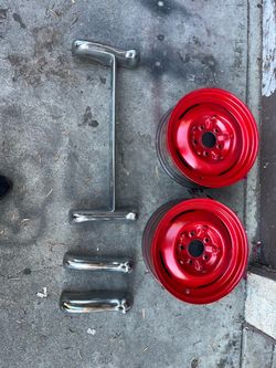 Red Steel Wheels and Chrome Bumper Guards