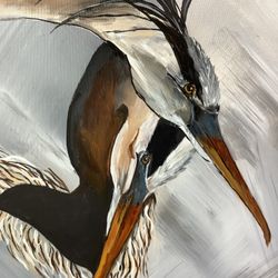 Heron Couple Original Painting 