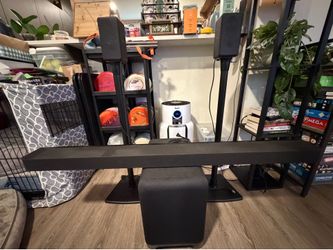 Sony Theater Bar 9, SW5, rear speakers and stands