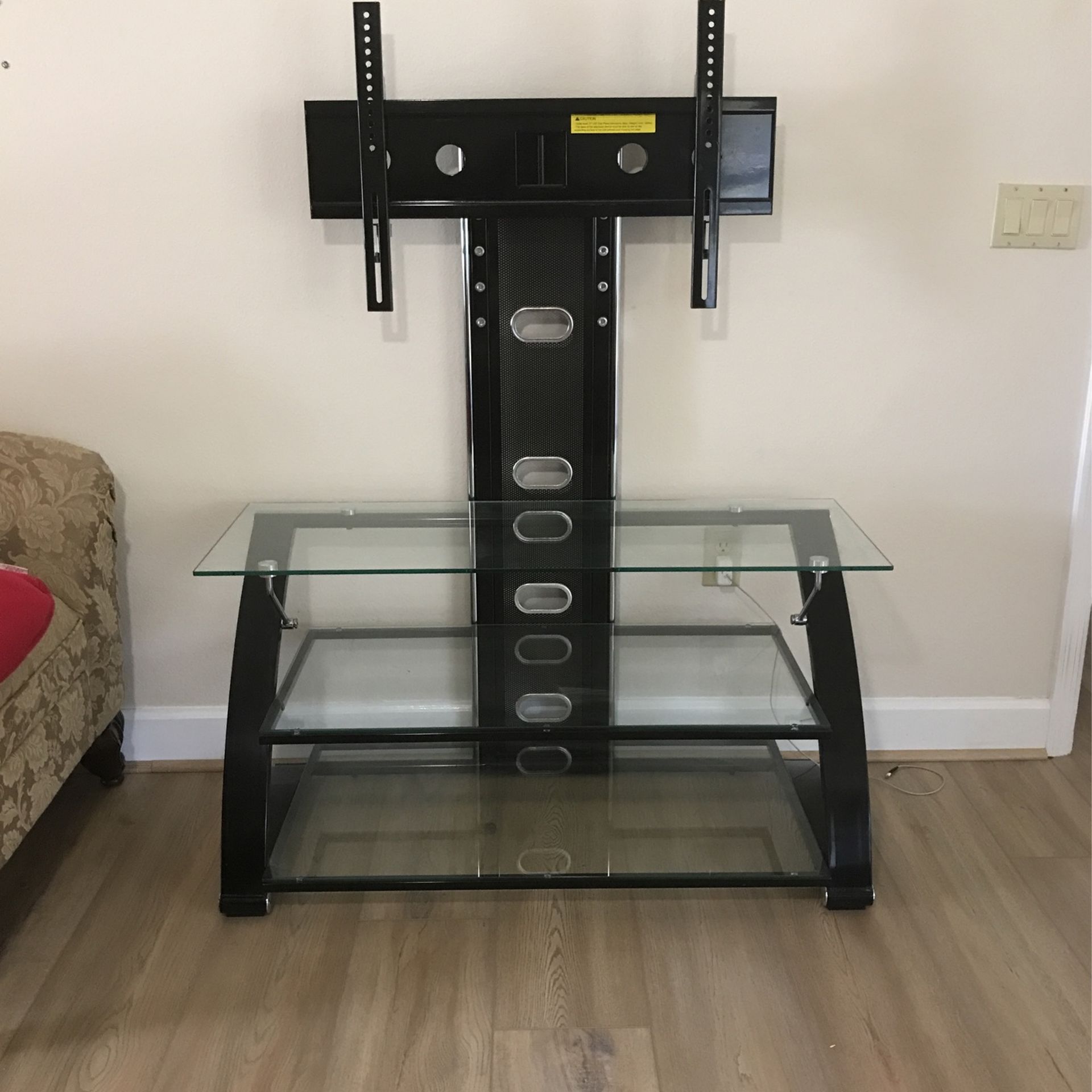 TV Stand With Glass Shelves
