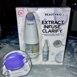 BeautyBio Glofacial Hydro-infusion Pore Cleanser Tool AND FOREO  Luna 4 Go Facial Tool