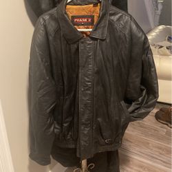 PHASE 2 LEATHER FULLY LINED BOMBER JACKET 