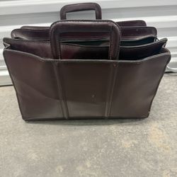 Vintage Men's Top Grain Leather Briefcase Shoulder Business Bag made in Romania