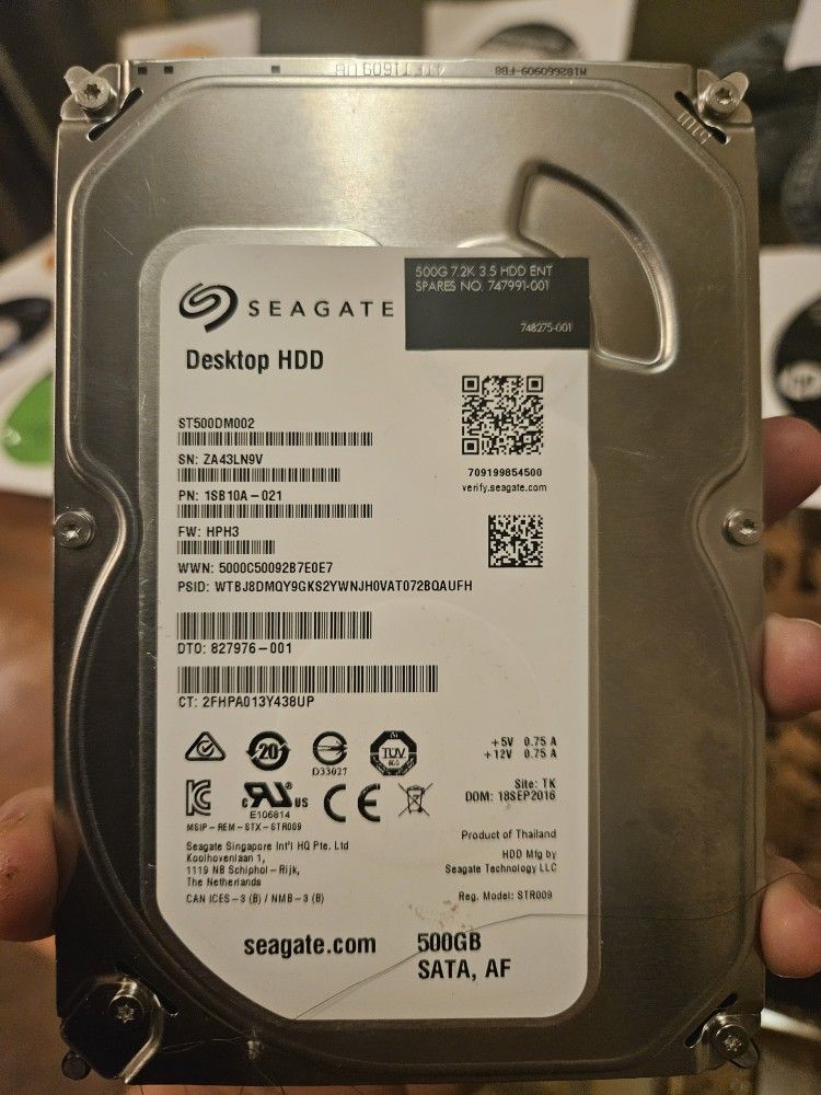 Internal hard drive Replacement 500gb