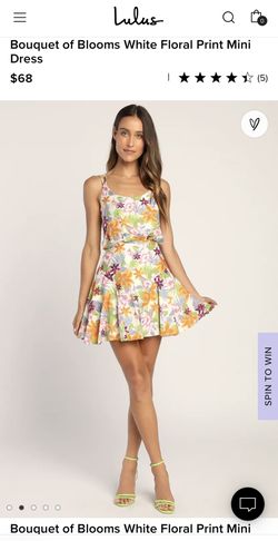 White Floral Print Mini Dress
