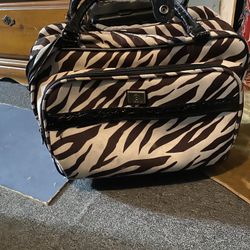 Zebra Print Luggage Bag