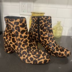 Cheetah Print Heeled Boots