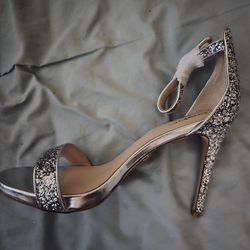 Women's Silver Glitter Heels / Sandals by BEBE